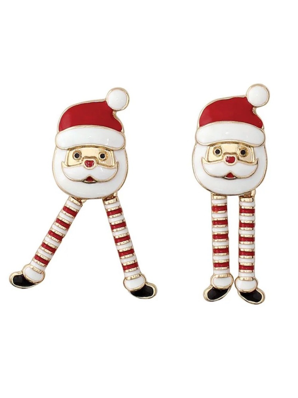Enamel Dancing Santa Post Earrings